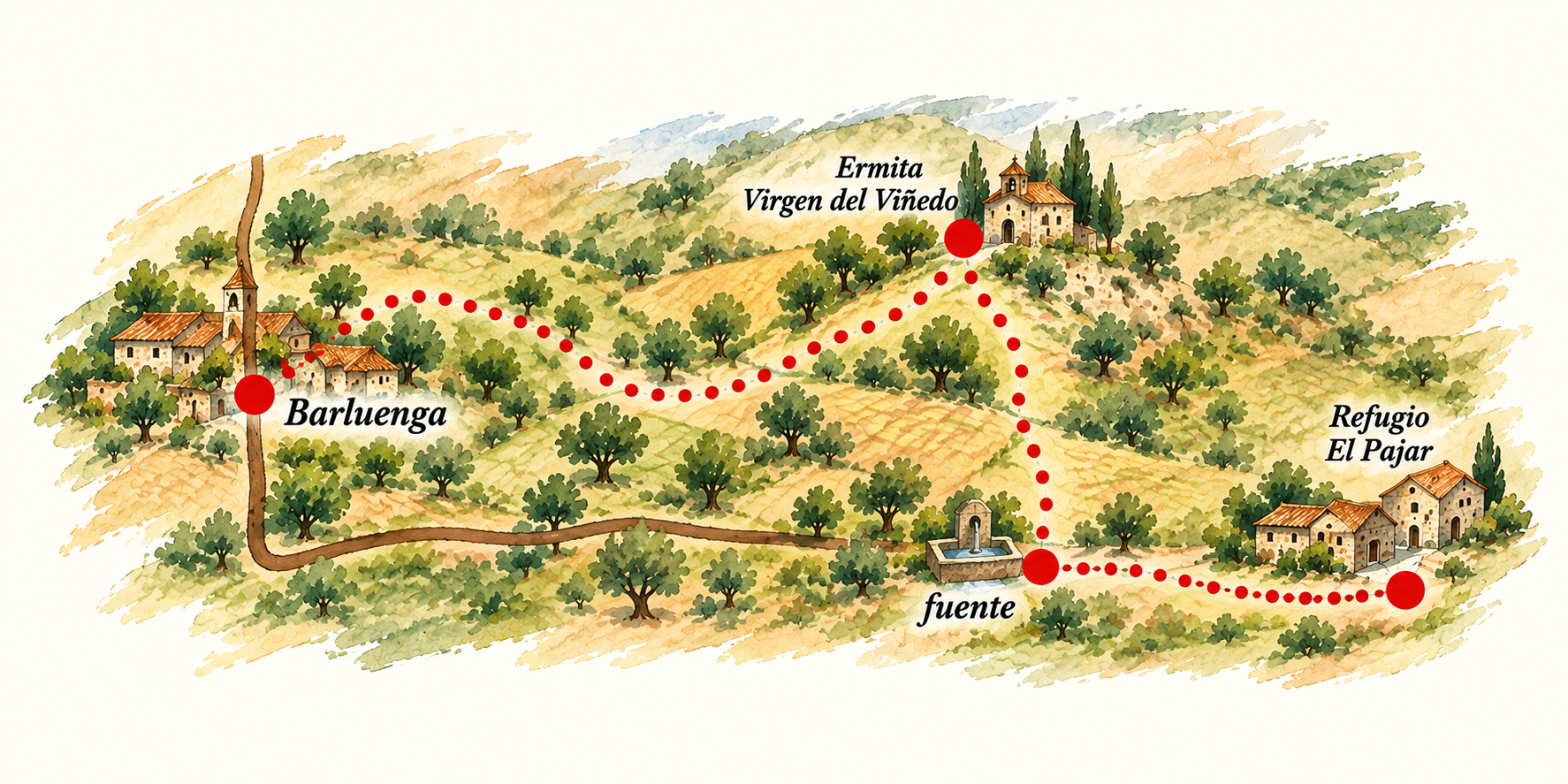 Mapa en acuarela aprobado de vinedo