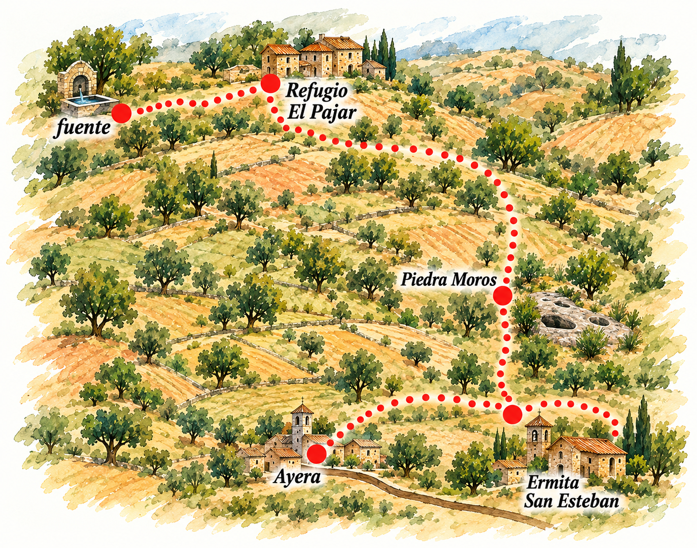 Mapa en acuarela aprobado de ayera