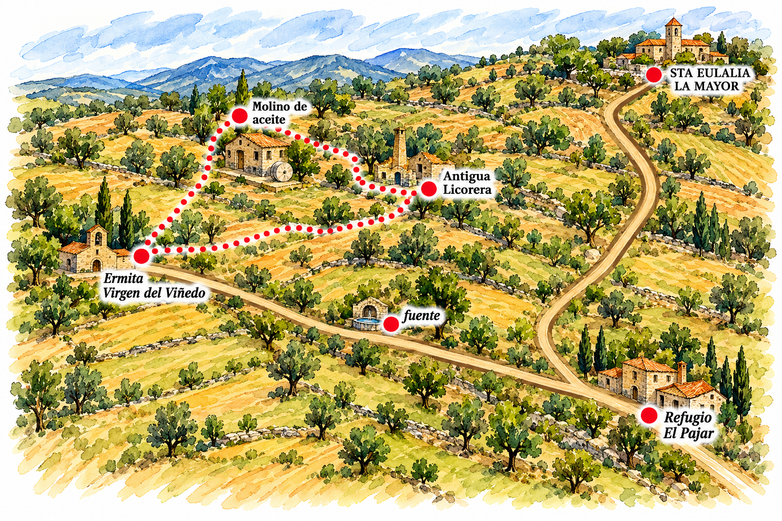 Mapa en acuarela aprobado de castilsabas